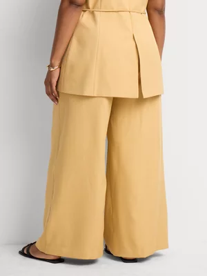 Wide Leg High Waist Front Seam Pants