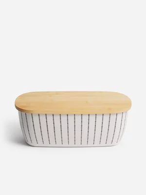 Jet Home Spotted Stripe Bamboo Bread Bin