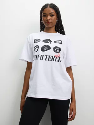 Redbat Women's Relaxed 'Unfiltered' White T-Shirt
