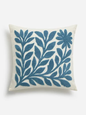 Jet Home Citadel Blue Boucle Embroidered Cushion 50x50cm