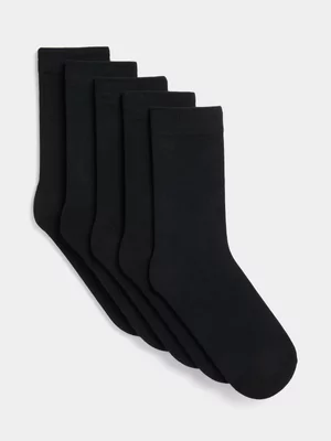 Markham Men's 5 Pack Black Socks