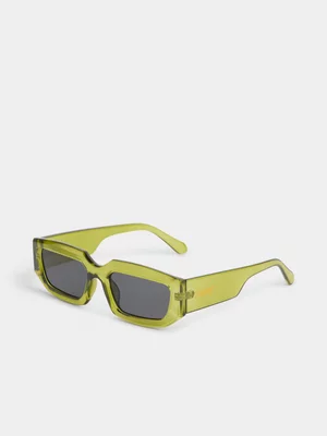Redbat Unisex Perspex Rectangular Green Sunglasses