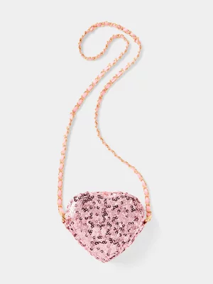 Cotton On Kids Pink Sequin Mini Heart Bag