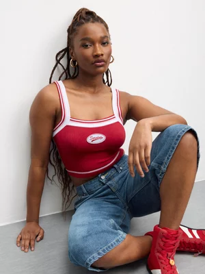 The FIX Women's Red & White Tennis Vest 