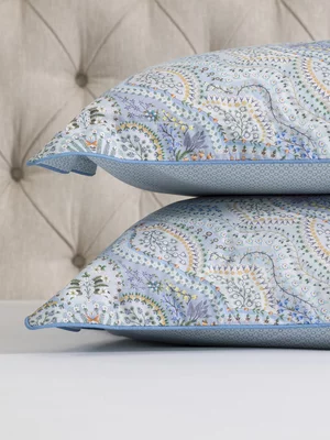 Bedding House Moon Flower Standard Pillow Case Set 45x75 Blue