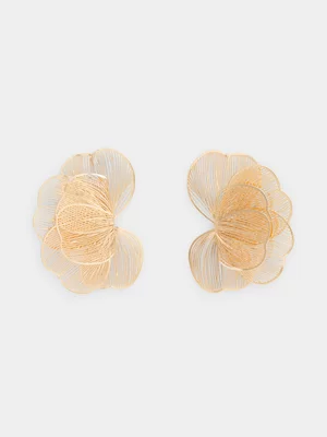 Half Flower Stud Earrings