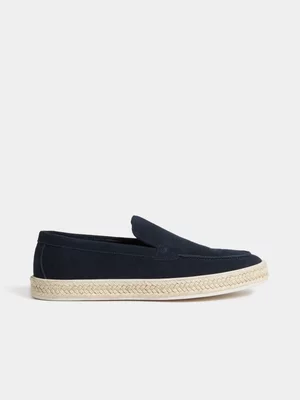 Markham Mens Premium Espadrille Navy Loafer
