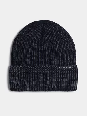 Relay Jeans Men's Acid Wash Blue Beanie