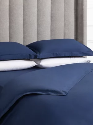 Sheraton Textiles 5cm Oxford Edge Cotton Percale 200 Thread Count Duvet Cover Estate Blue