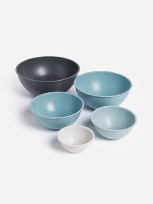 Excellent Houseware Blue Mixing Bowl Set 5Pcs In 5 Clr
