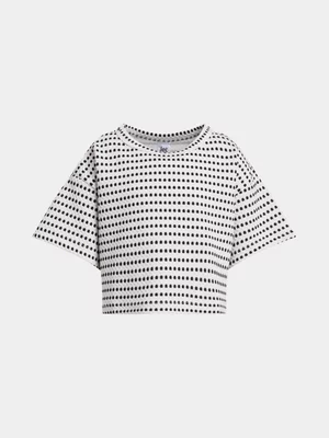 Jet Younger Girls Black And White Baby Doll T-shirt