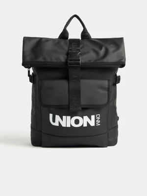 Union-DNM Men's Rubberised Utility Black Backpack