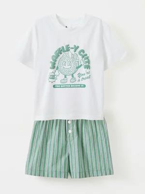 Cotton On Kids Green Jackie Short Sleeve Pyjama Set