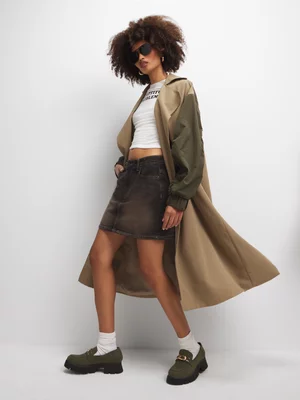 The FIX Women's Fatigue & Natural Trench Coat 