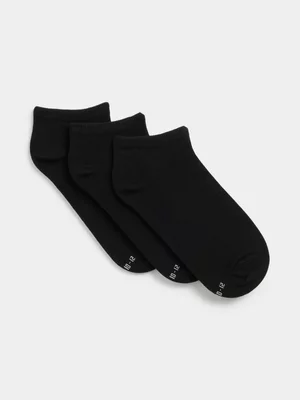 TS Trainer Liner 3-Pack Black Socks