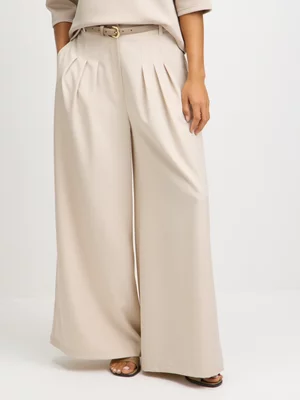 Exact Women's Natural Wide-Leg Suit Pants
