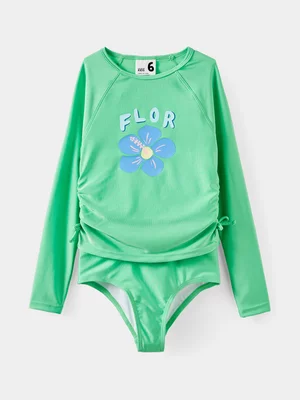 Cotton On Kids Girl Green Florence Rashie And Bikini Set