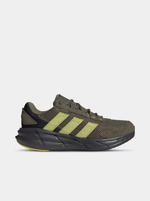 adidas Mens Astrastar Olive/Yellow Running Shoes 