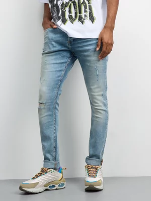 Redbat Men's AMG Light Blue Super Skinny Jeans