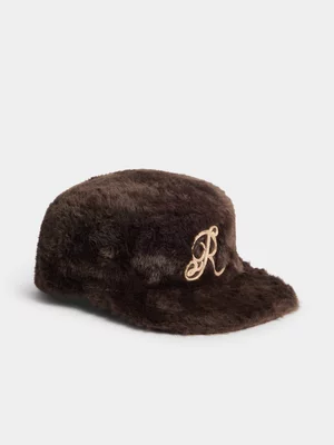 Redbat Unisex Fur PillBox Brown Cap