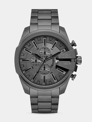 Diesel Mega Chief Slim Gunmetal Plated Stainless Steel Chronograph Bracelet Watch