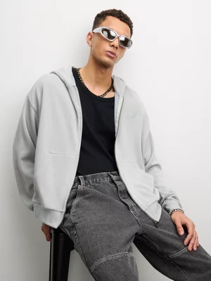 Redbat Men's Zip-Thru Grey Hoodie 