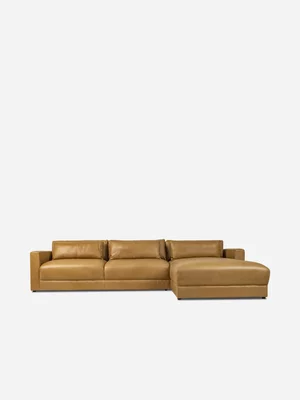 Harlow Corner Unit Couch RHF Leather Mushroom