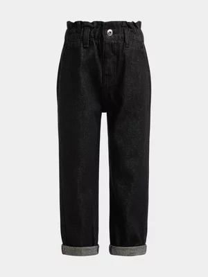 Older Girl's Black Mom Jeans 