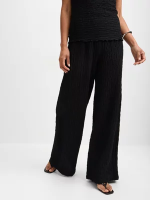 Jet Women's Black Textured Pants