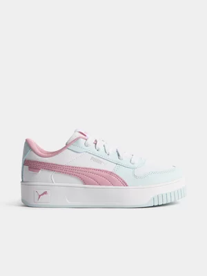 Puma Junior Pre-School Carina Street White/Pink/Blue Sneakers