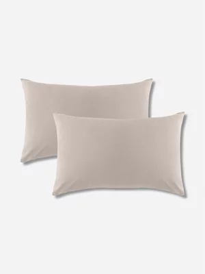 Volpes Cotton 200tc Oxford Natural Pillowcase Pair