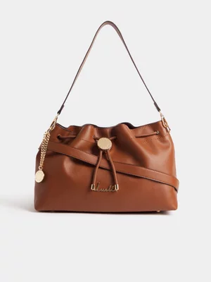 Luella Medium Soft Drawstring Bucket Bag