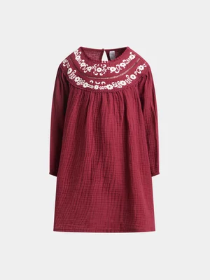 Exact Younger Girl's Burgundy Boho Dress