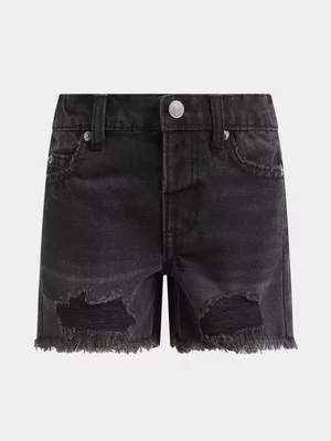 Jet Younger Girls Black Denim Shorts
