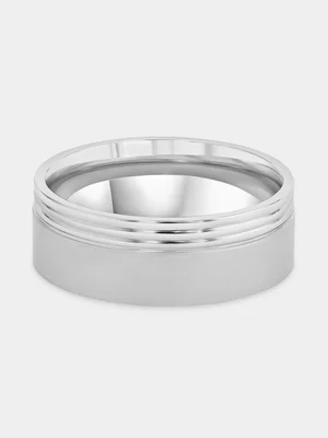 Stainless Steel Polished Grooves & Matt Ring