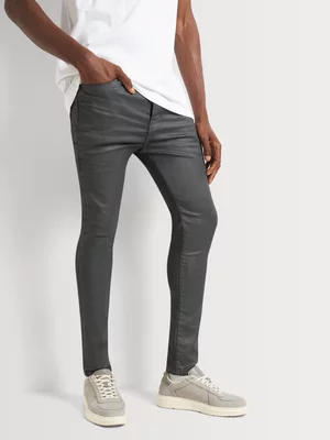 Relay Jeans Men's Super Skinny Silver Coated Denim
