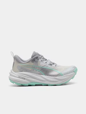 Puma Womens Voyage NITRO 4 Grey/Mint/Silver Trail Running Shoes 
