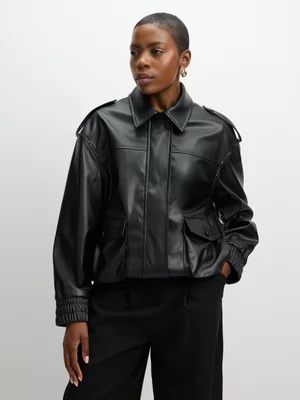 Jet Women’s Black PU Bomber