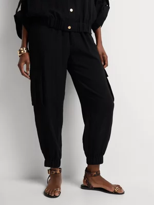 JOGGER UTILITY ELASTICATED BLACK