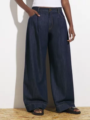 Women's Canvas Denim Wide Leg Pant