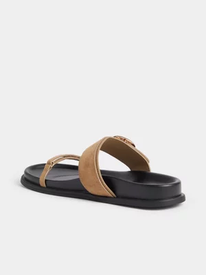 Moulded Buckle Strap Slip On Sandals