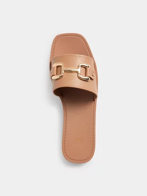 Jet Women’s Tan Square Toe Mule Jellie Sandal