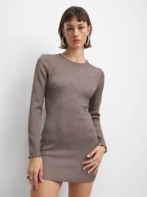 The FIX Women's Brown Openback Mini Dress 