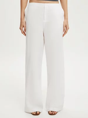 Women's Cotton On White Luxe Linen Wide Leg Pants