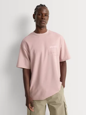 Markham Men's Oversized Dusty Pink Graphic T-Shirt