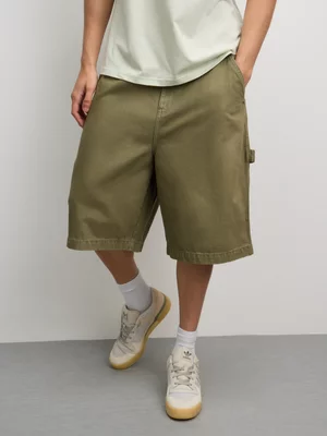 The FIX Men's Green 100% Cotton Denim Carpenter Bermuda Shorts