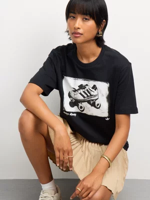 adidas Originals Women's Vintage Skate Black / White T-shirt
