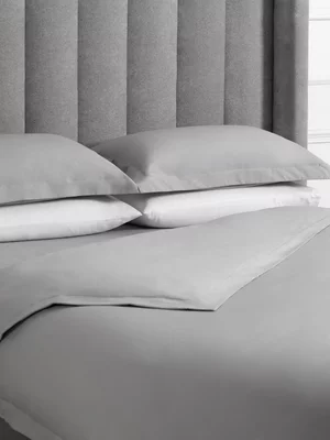 Sheraton Textiles 5cm Oxford Edge Cotton Percale 200 Thread Count Duvet Cover Steel Grey