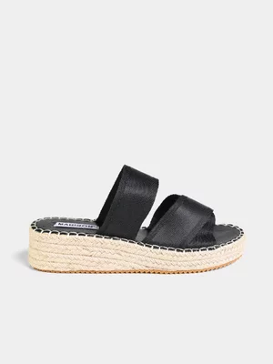 Women's Madison Black Martha Espadrille Low Wedges