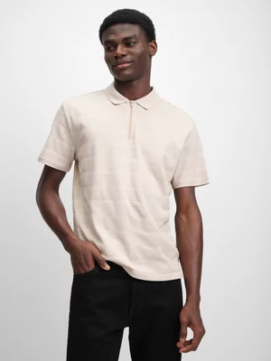 Exact Men's Natural Textured Quarter Zip Golfer